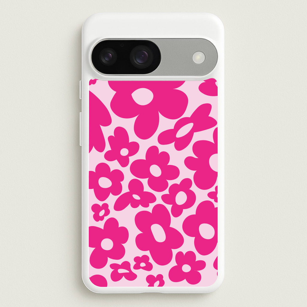 Pink Flowers - Trippy Patterns - Trippy Patterns Phone Case for Google Pixel 9 / 9 Pro