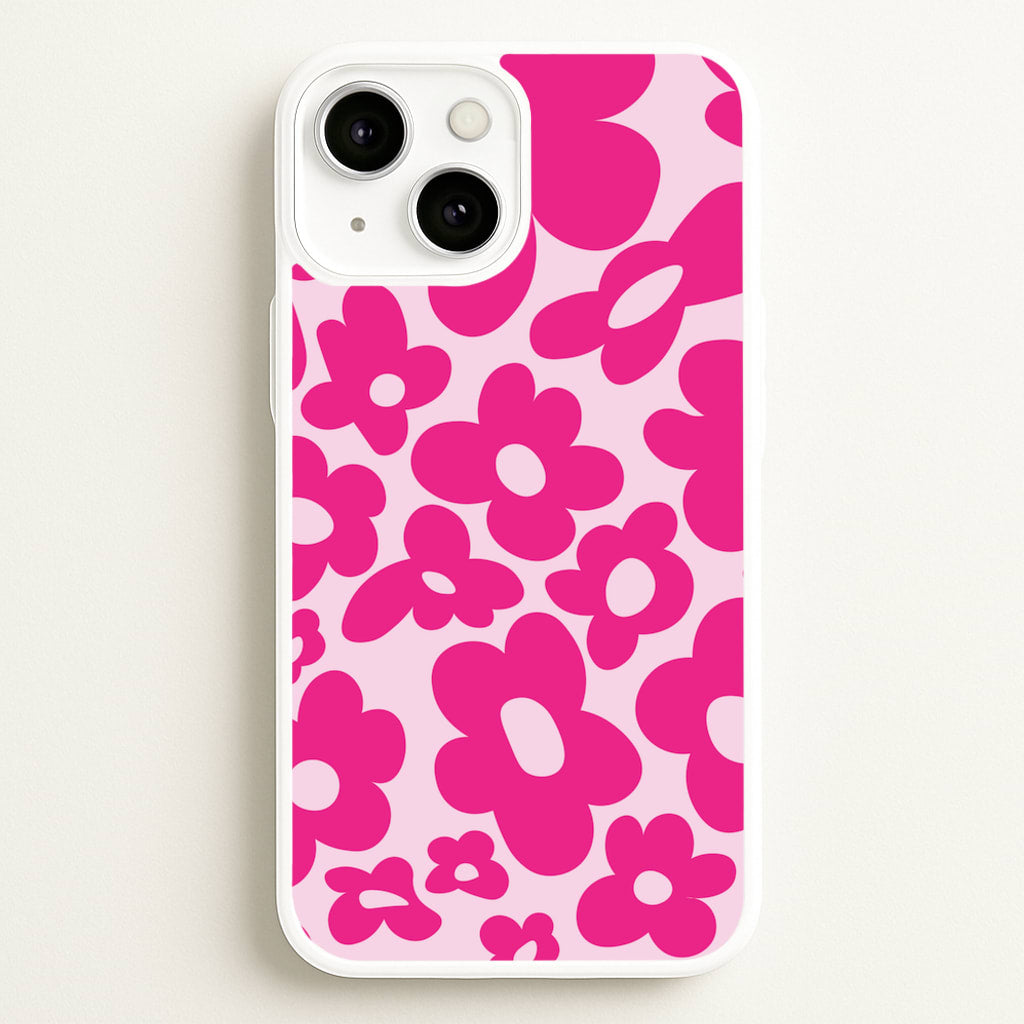 Pink Flowers - Trippy Patterns - Trippy Patterns Phone Case for iPhone 13 Mini