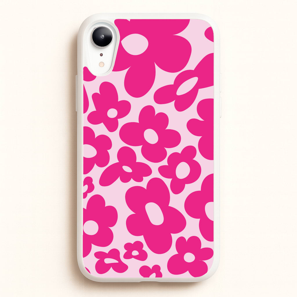 Pink Flowers - Trippy Patterns - Trippy Patterns Phone Case for iPhone XR