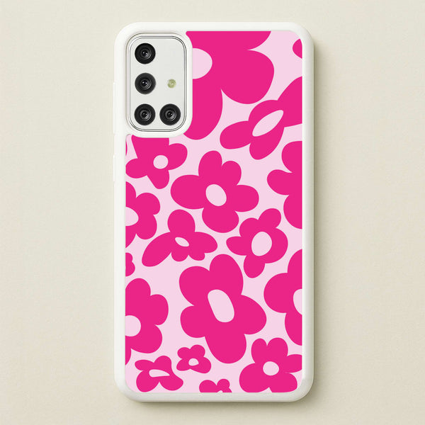 Pink Flowers - Trippy Patterns - Trippy Patterns Phone Case for Galaxy A71