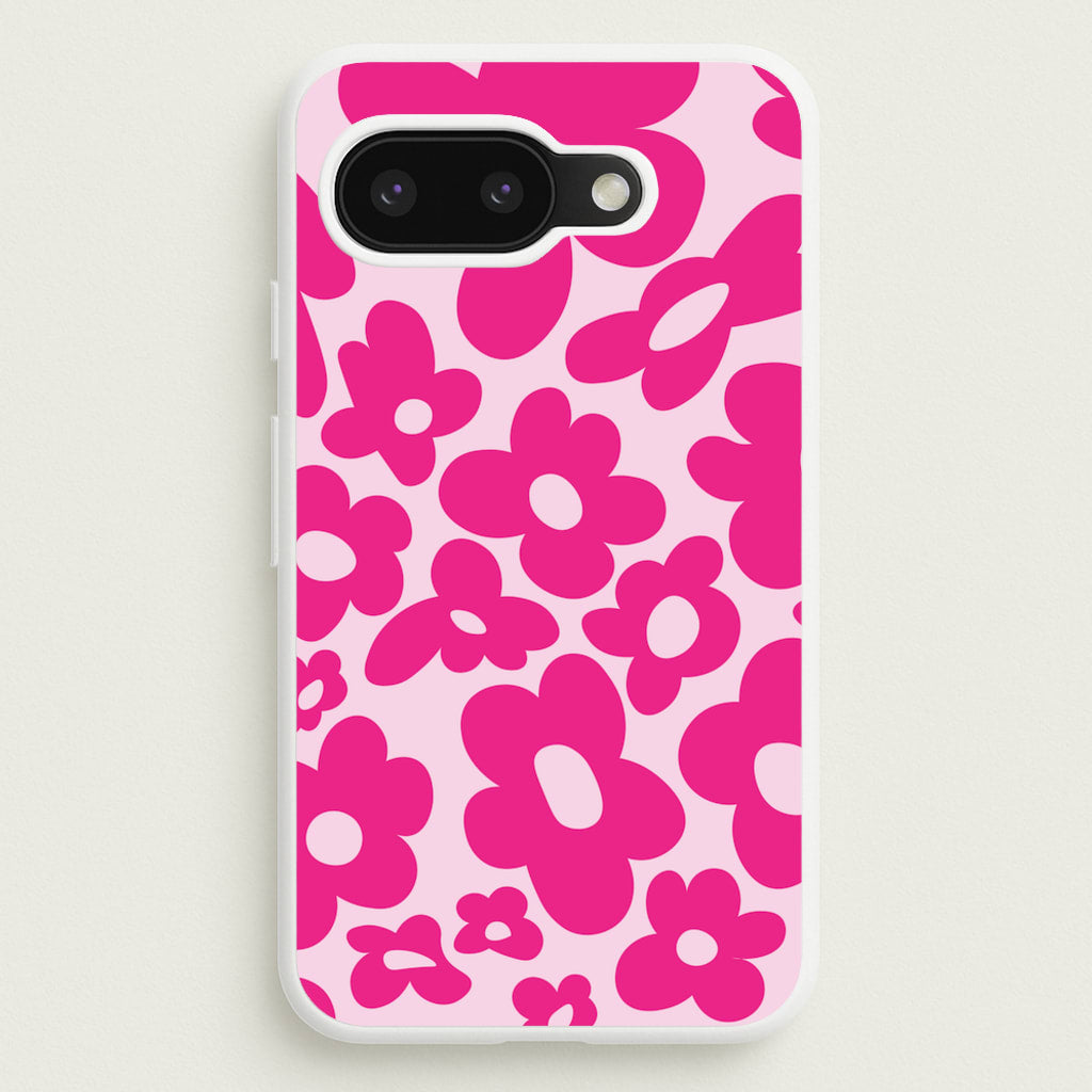 Pink Flowers - Trippy Patterns - Trippy Patterns Phone Case for Google Pixel 9a