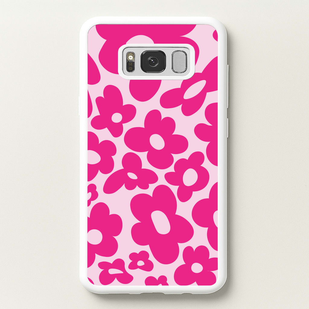 Pink Flowers - Trippy Patterns - Trippy Patterns Phone Case for Galaxy S8 Plus
