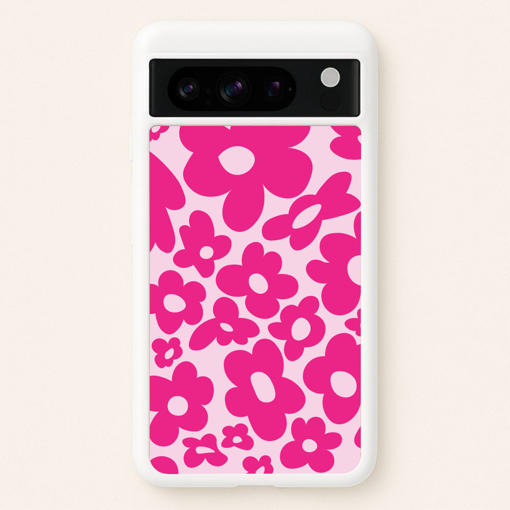 Pink Flowers - Trippy Patterns - Trippy Patterns Phone Case for Google Pixel 8 Pro
