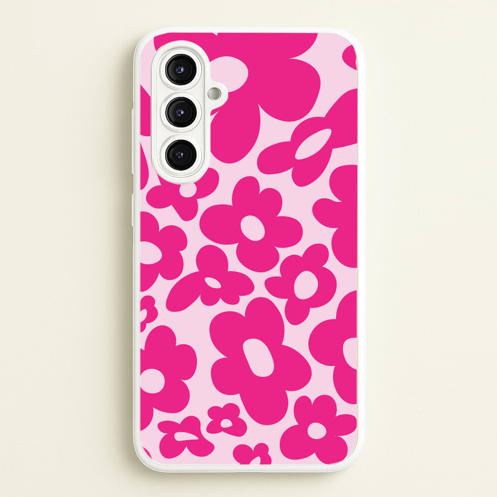 Pink Flowers - Trippy Patterns - Trippy Patterns Phone Case for Galaxy A16
