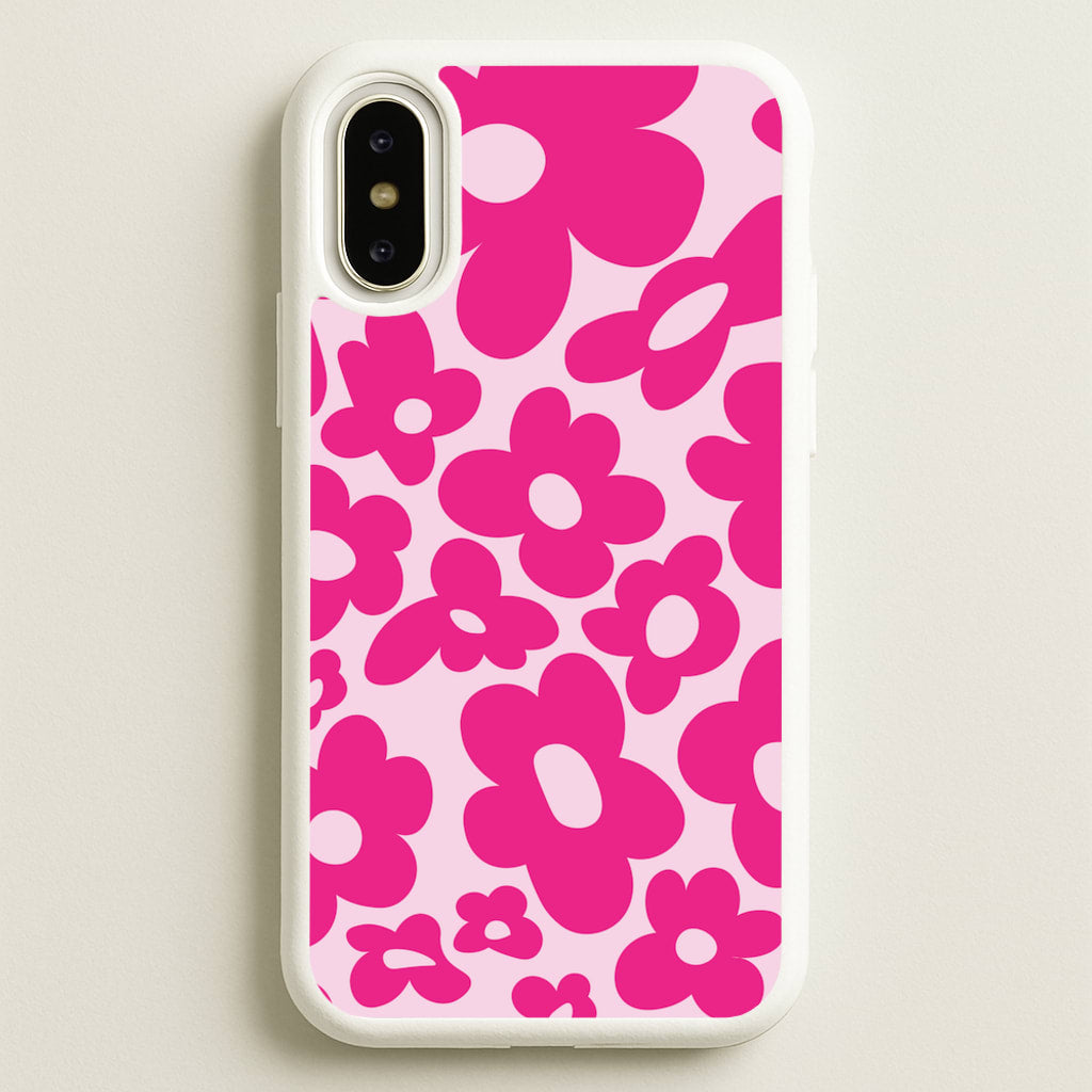 Pink Flowers - Trippy Patterns - Trippy Patterns Phone Case for iPhone X / XS