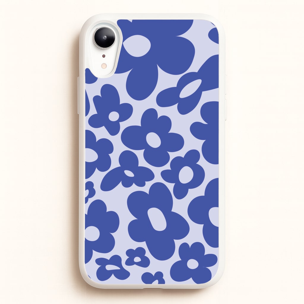 Blue Flowers - Trippy Patterns - Trippy Patterns Phone Case for iPhone XR