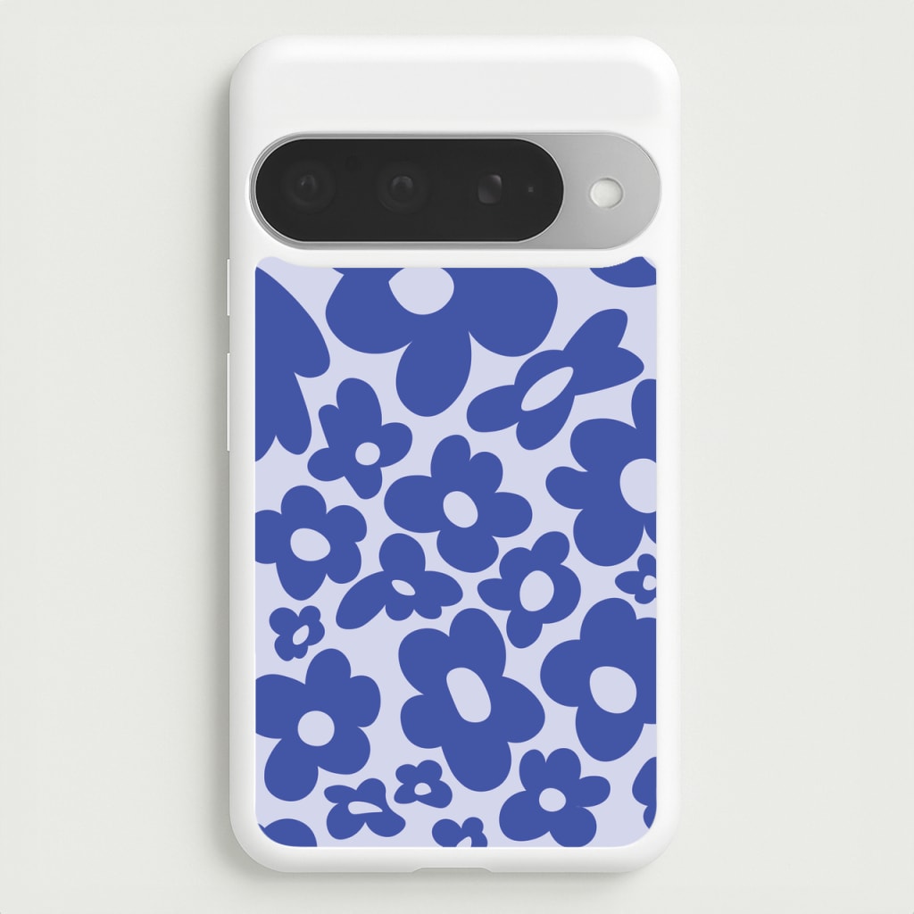 Blue Flowers - Trippy Patterns Phone Case for Google Pixel 10 Pro XL