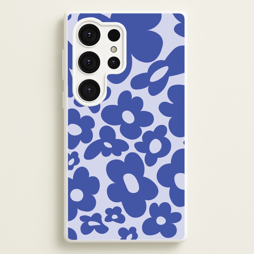 Blue Flowers - Trippy Patterns - Trippy Patterns Phone Case for Galaxy S25 Ultra