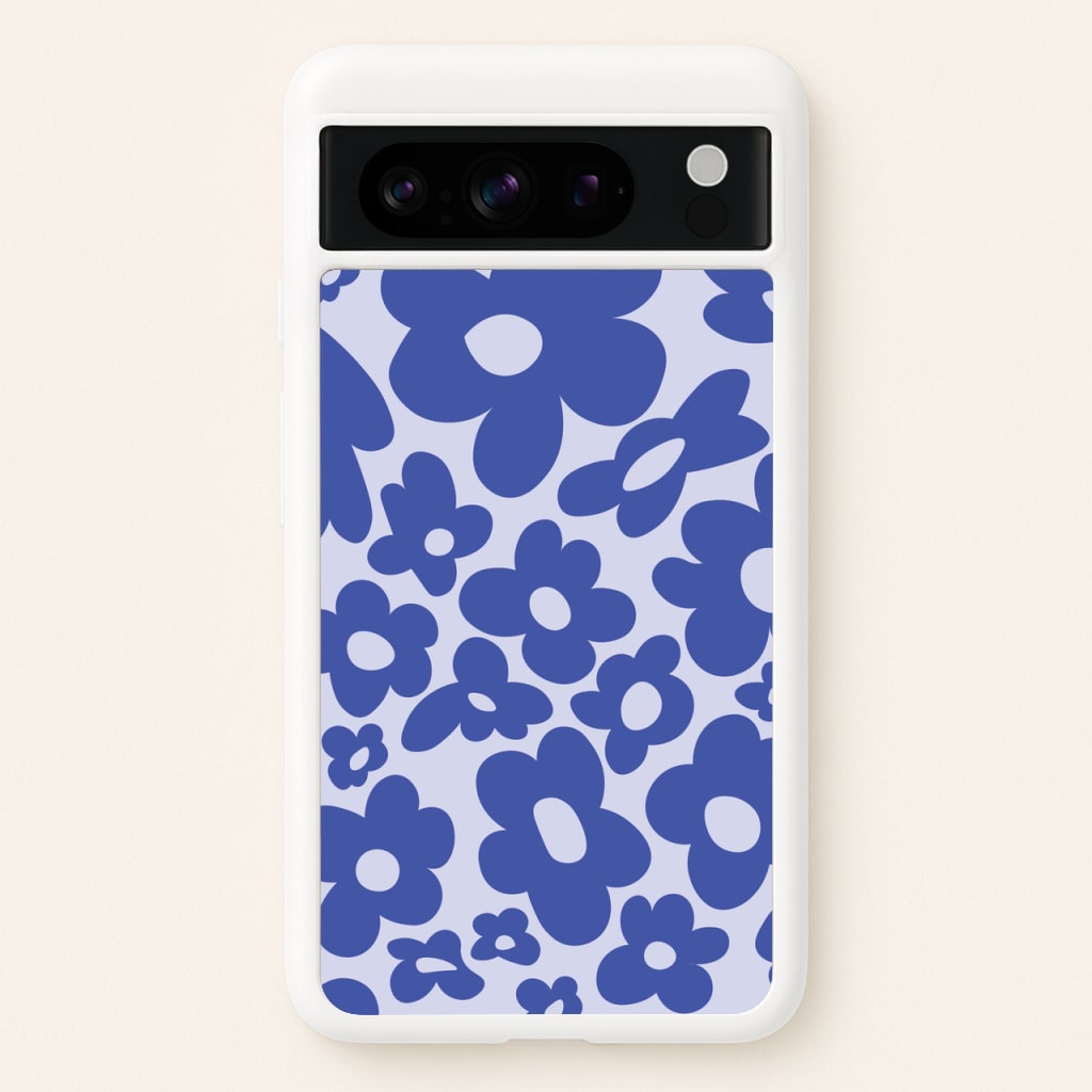 Blue Flowers - Trippy Patterns - Trippy Patterns Phone Case for Google Pixel 8 Pro