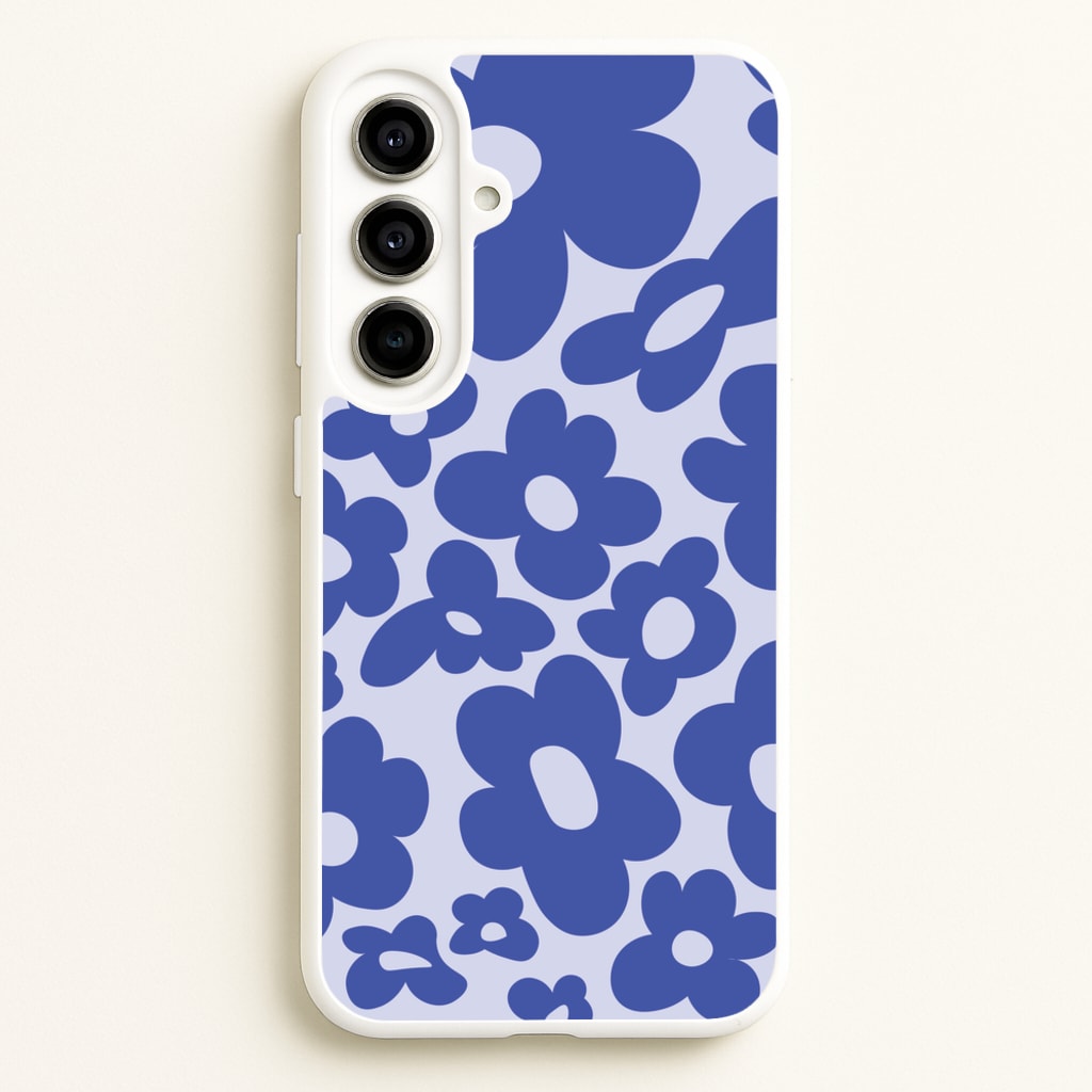 Blue Flowers - Trippy Patterns - Trippy Patterns Phone Case for Galaxy A56