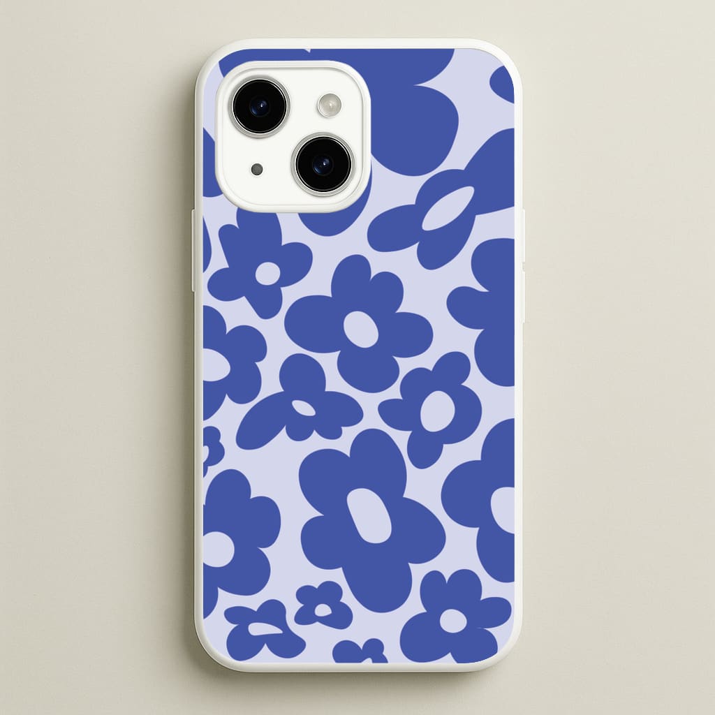 Blue Flowers - Trippy Patterns - Trippy Patterns Phone Case for iPhone 15 Plus