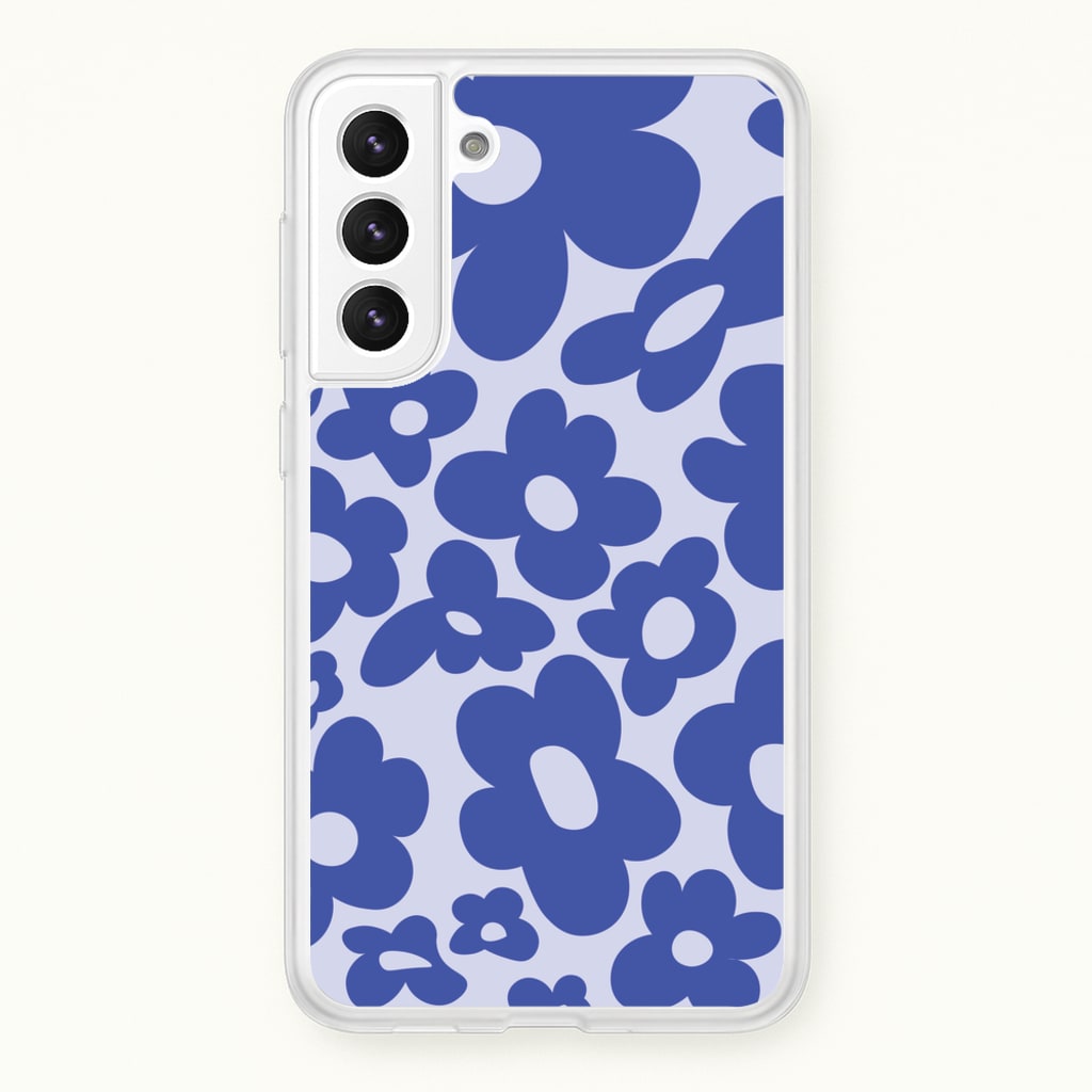 Blue Flowers - Trippy Patterns - Trippy Patterns Phone Case for Galaxy S22 Plus