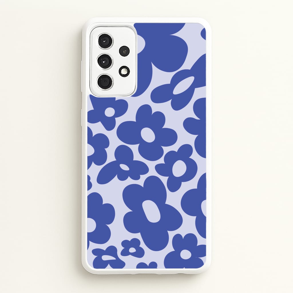Blue Flowers - Trippy Patterns - Trippy Patterns Phone Case for Galaxy A52 / A52s