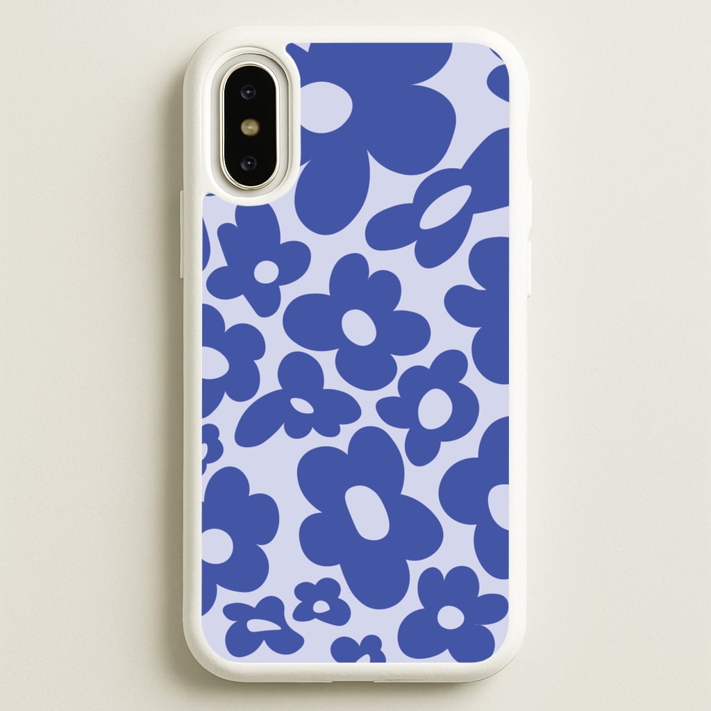 Blue Flowers - Trippy Patterns - Trippy Patterns Phone Case for iPhone X / XS