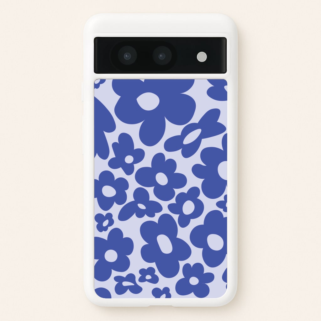Blue Flowers - Trippy Patterns - Trippy Patterns Phone Case for Google Pixel 8a