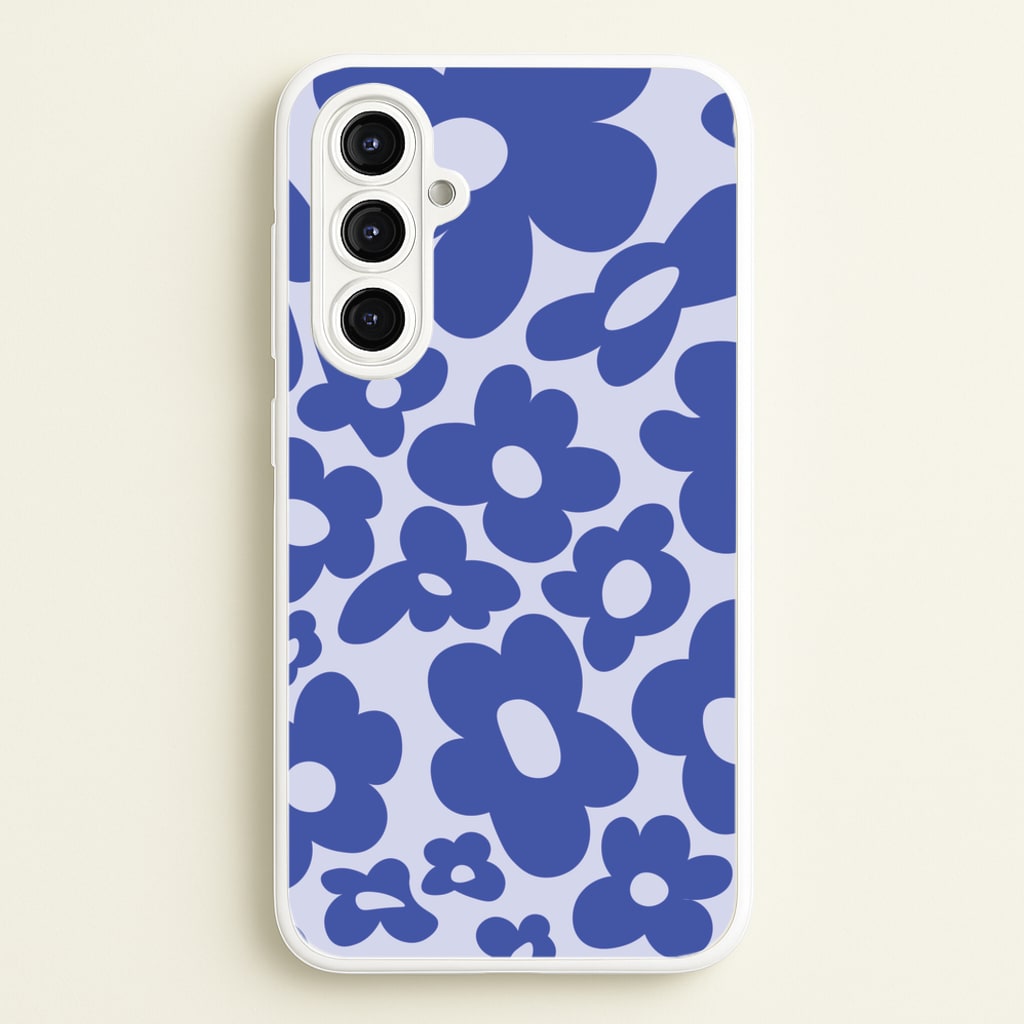 Blue Flowers - Trippy Patterns - Trippy Patterns Phone Case for Galaxy A16