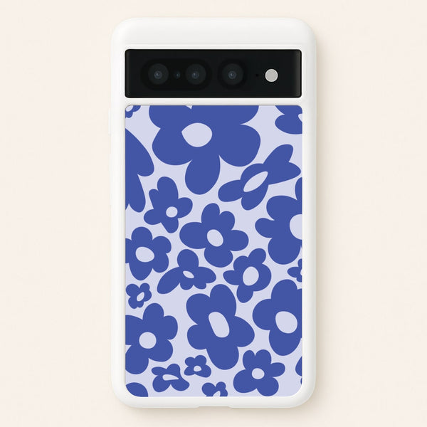 Blue Flowers - Trippy Patterns - Trippy Patterns Phone Case for Google Pixel 7 Pro