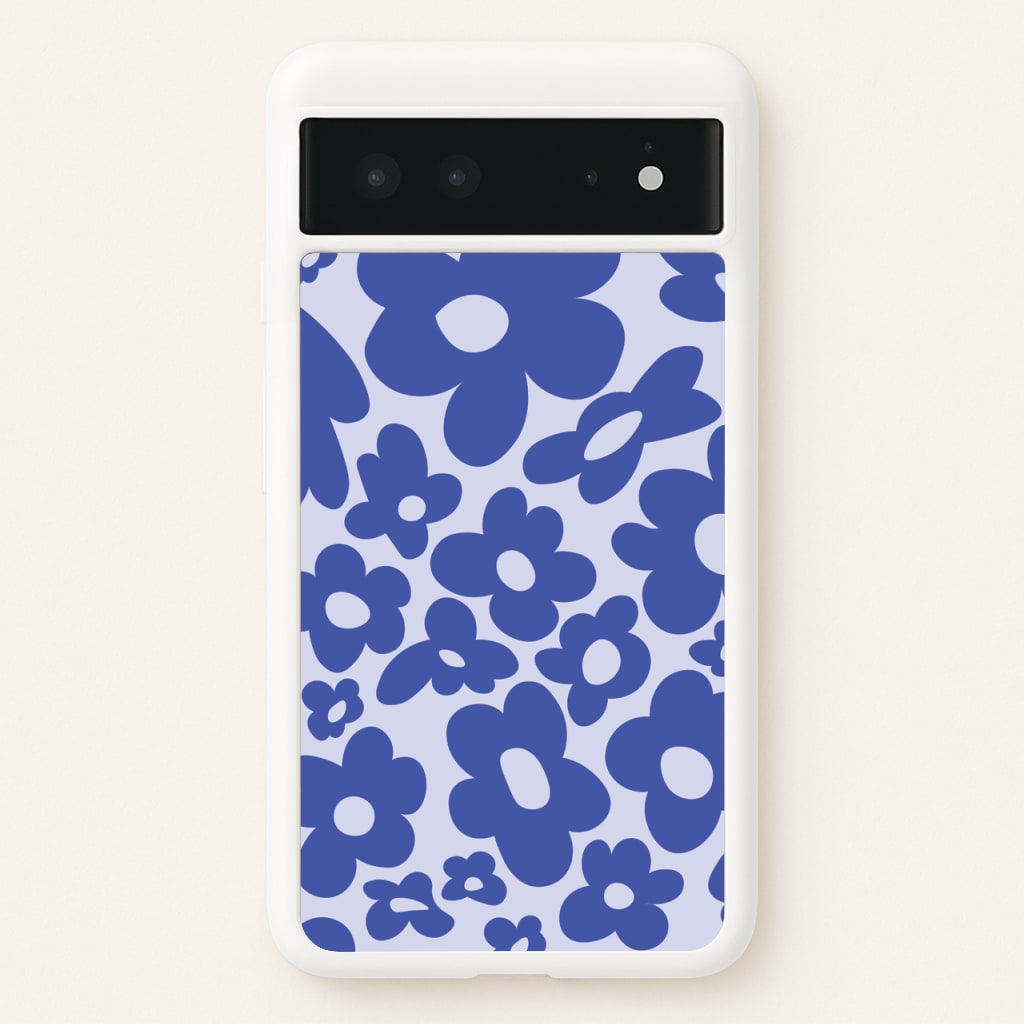 Blue Flowers - Trippy Patterns - Trippy Patterns Phone Case for Google Pixel 6