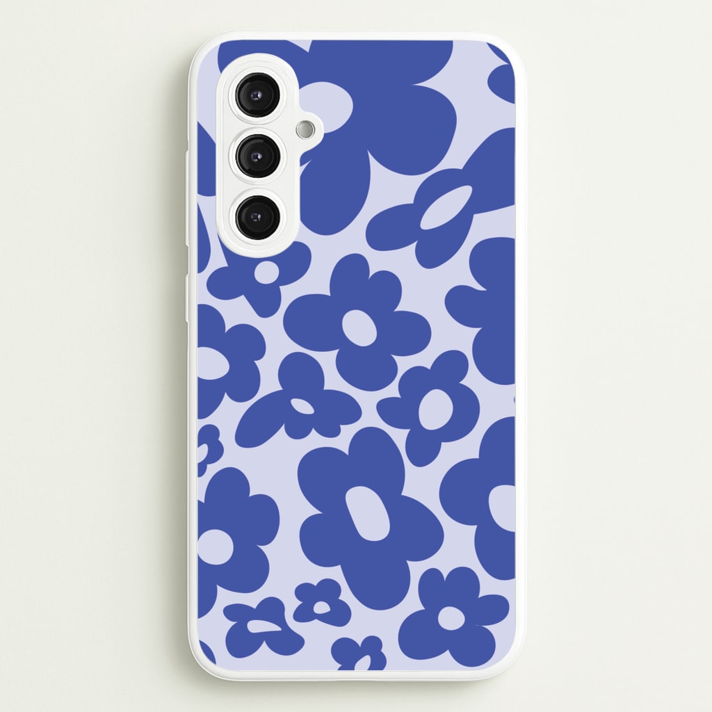Blue Flowers - Trippy Patterns - Trippy Patterns Phone Case for Galaxy S23FE