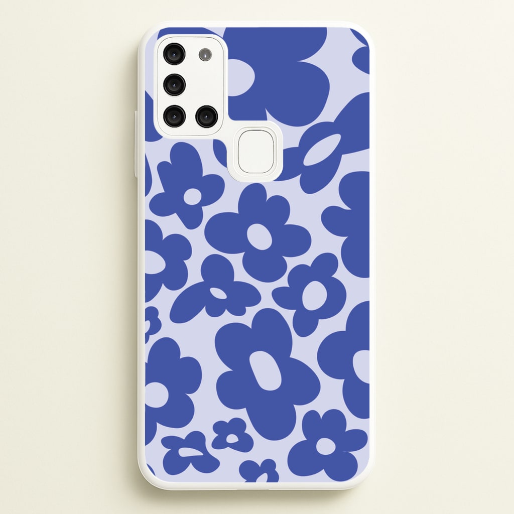 Blue Flowers - Trippy Patterns - Trippy Patterns Phone Case for Galaxy A21s