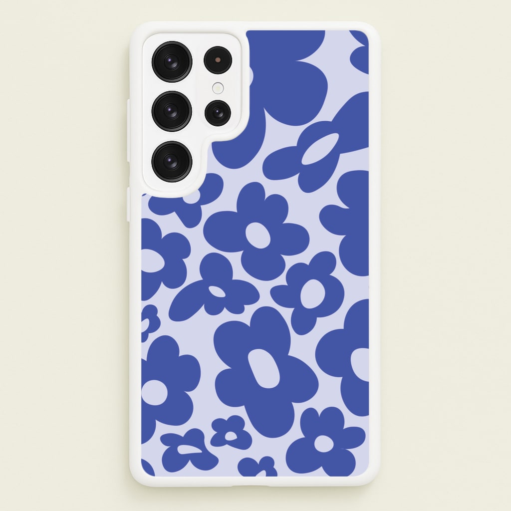 Blue Flowers - Trippy Patterns  - Trippy Patterns Phone Case for Galaxy S23 Ultra