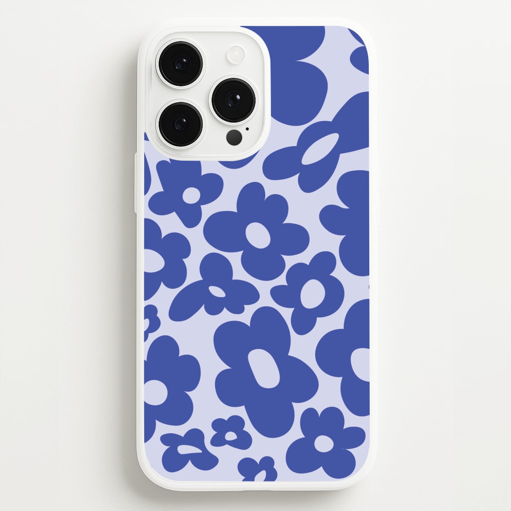 Blue Flowers - Trippy Patterns - Trippy Patterns Phone Case for iPhone 13 Pro Max