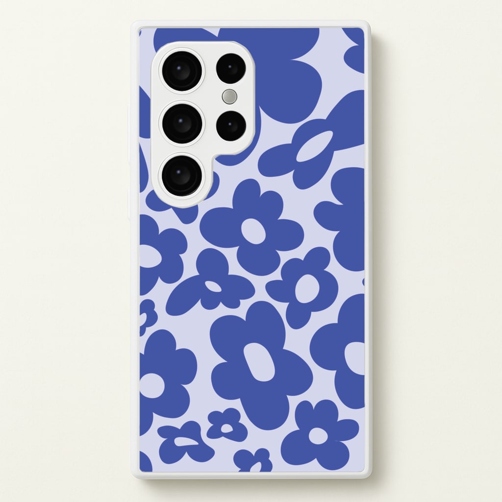 Blue Flowers - Trippy Patterns - Trippy Patterns Phone Case for Galaxy S24 Ultra