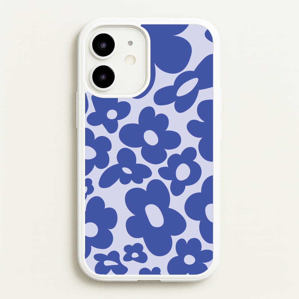 Blue Flowers - Trippy Patterns - Trippy Patterns Phone Case for iPhone 12 Mini