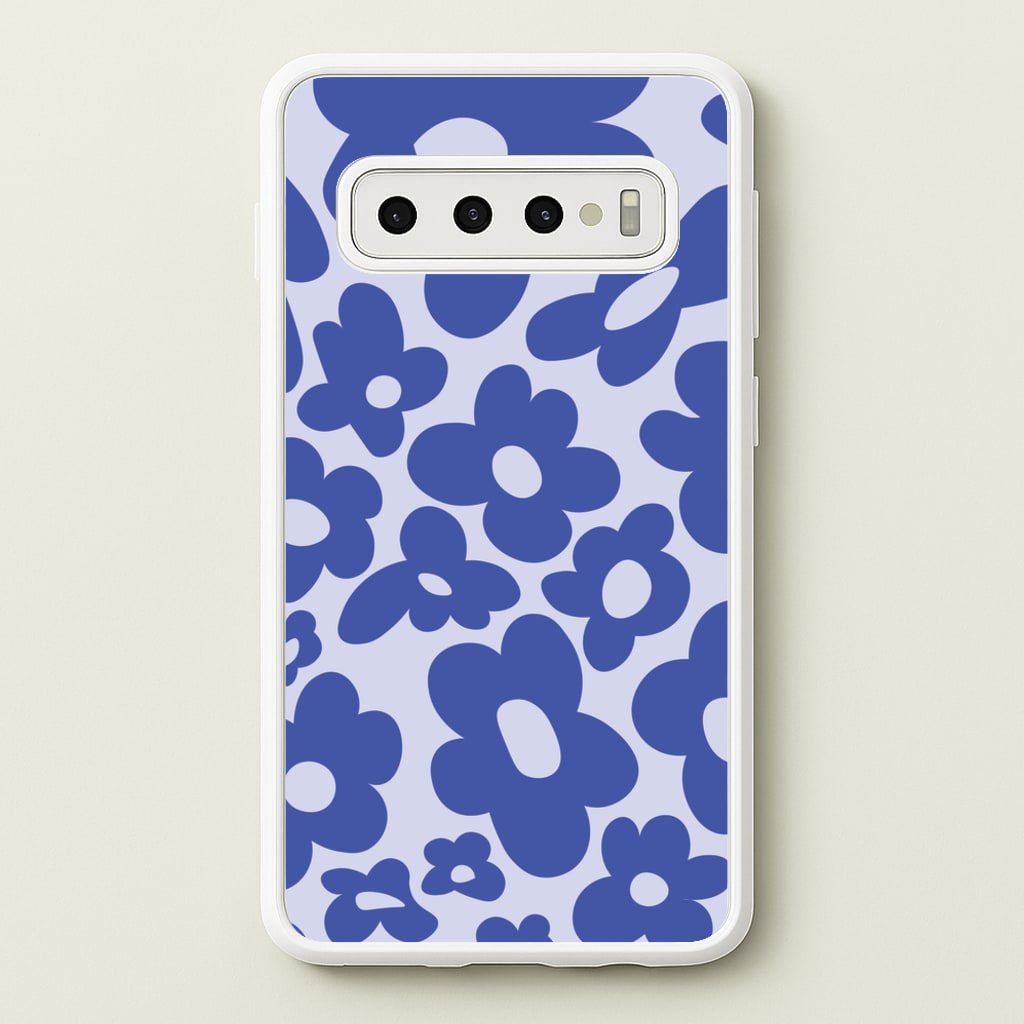 Blue Flowers - Trippy Patterns - Trippy Patterns Phone Case for Galaxy S10 Plus