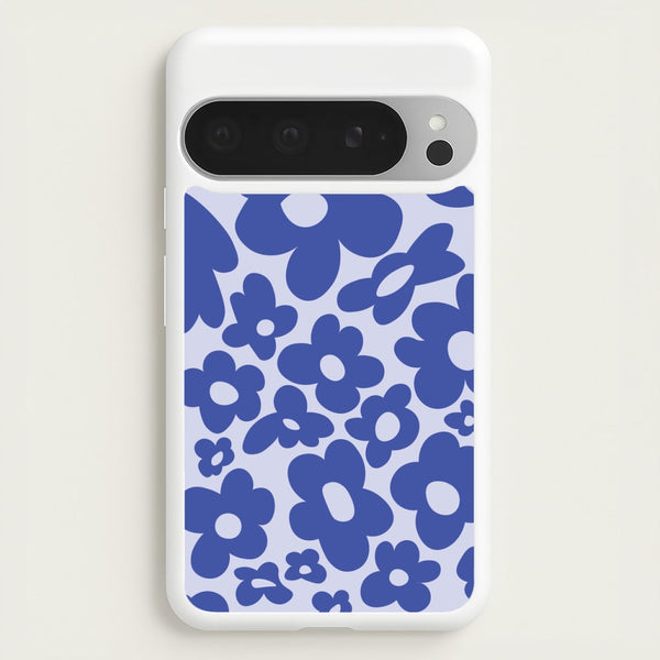 Blue Flowers - Trippy Patterns - Trippy Patterns Phone Case for Google Pixel 9 Pro XL