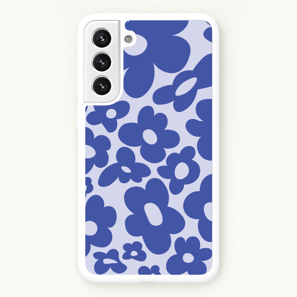 Blue Flowers - Trippy Patterns - Trippy Patterns Phone Case for Galaxy S21 Plus