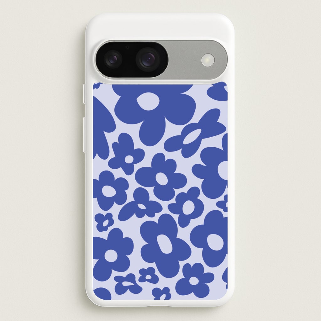 Blue Flowers - Trippy Patterns - Trippy Patterns Phone Case for Google Pixel 9 / 9 Pro