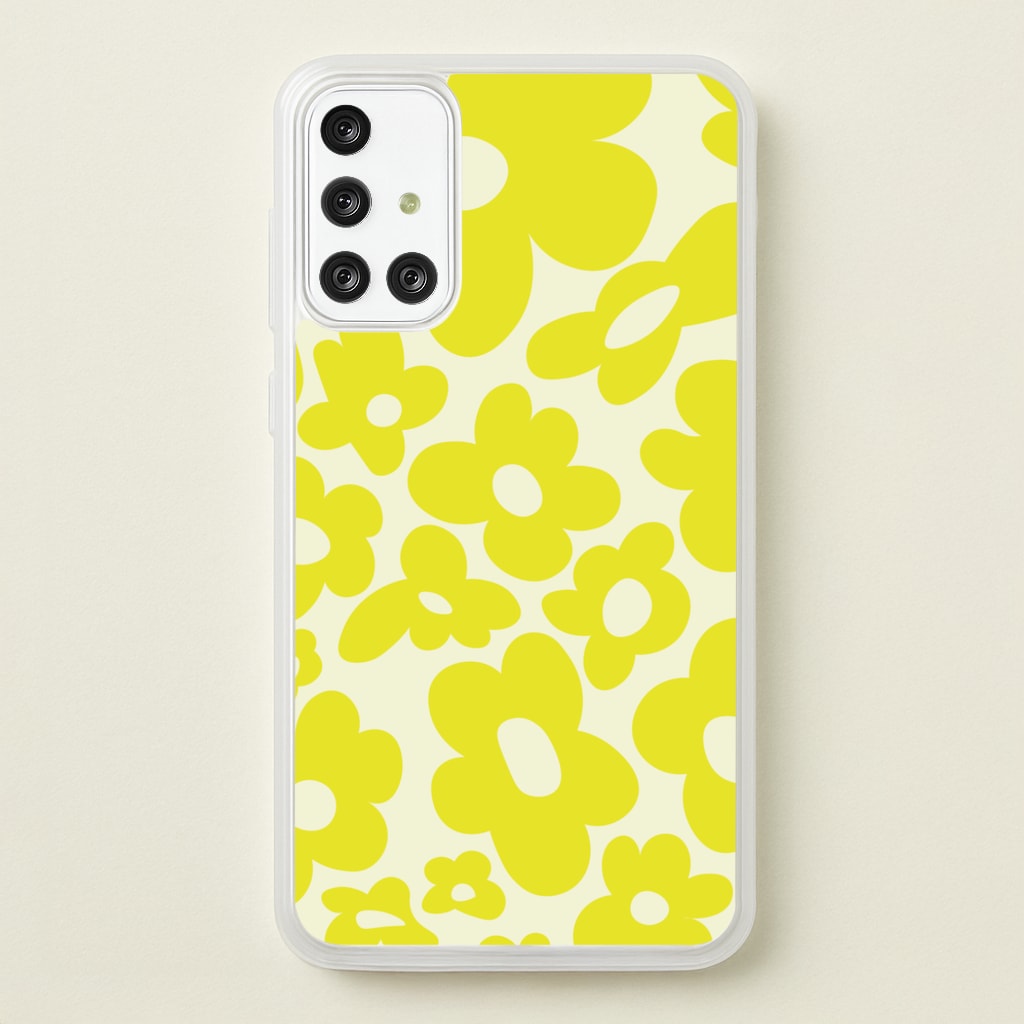 Yellow Flowers - Trippy Patterns - Trippy Patterns Phone Case for Galaxy A71