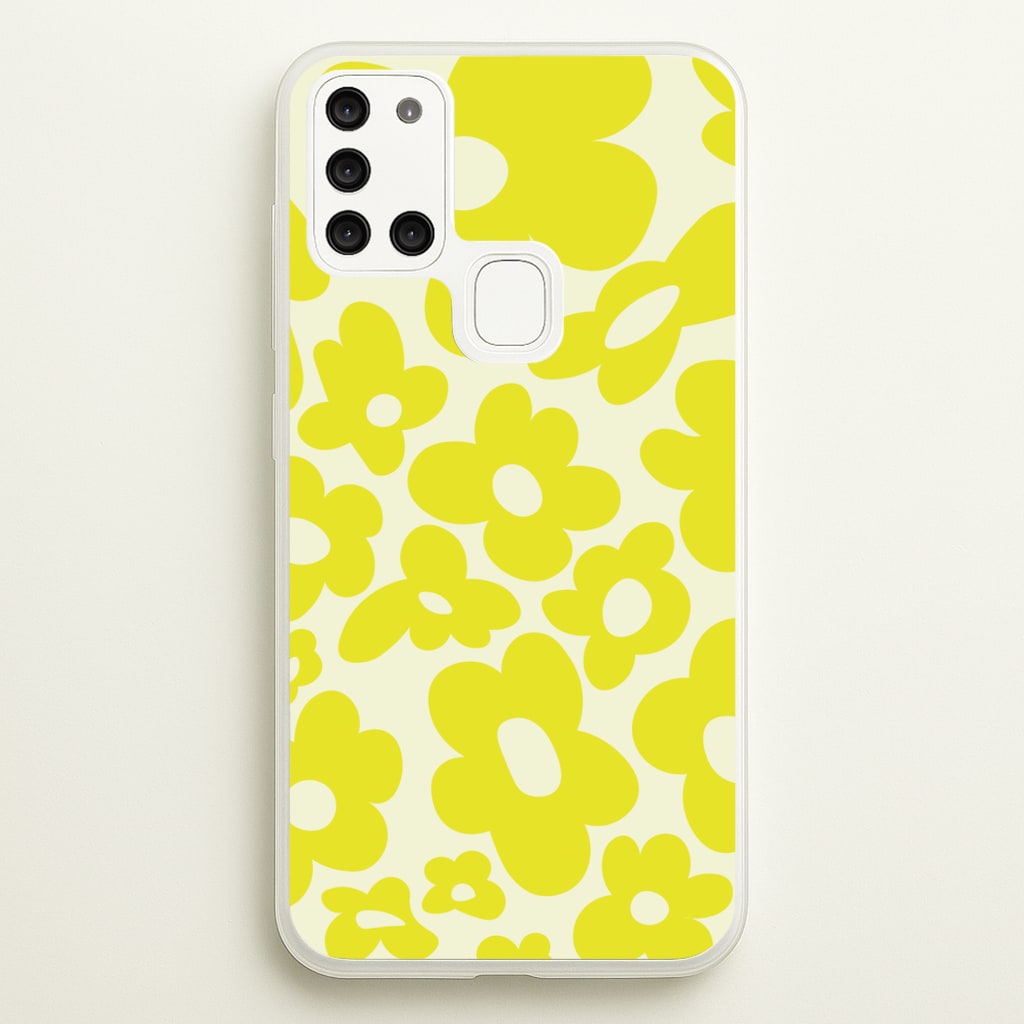 Yellow Flowers - Trippy Patterns - Trippy Patterns Phone Case for Galaxy A21s