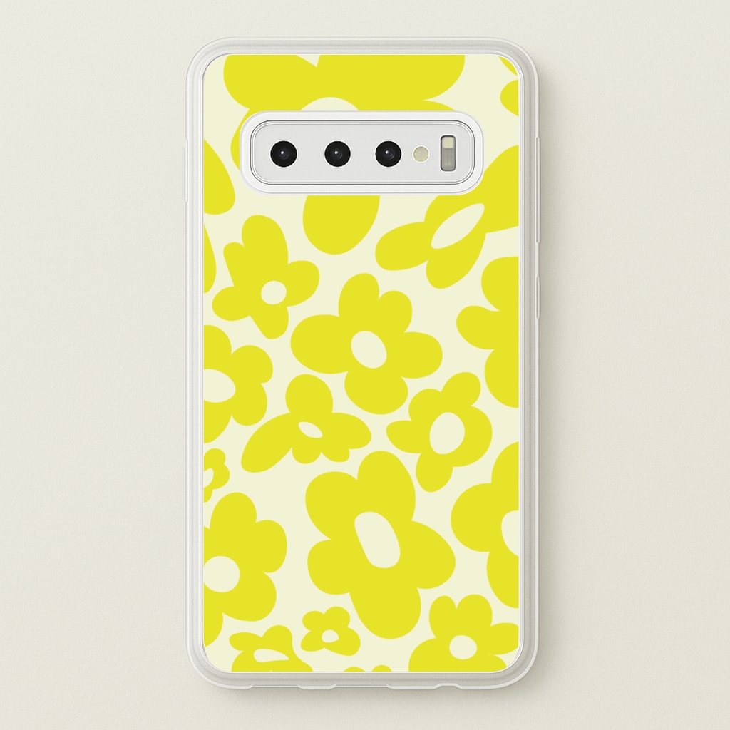 Yellow Flowers - Trippy Patterns - Trippy Patterns Phone Case for Galaxy S10 Plus