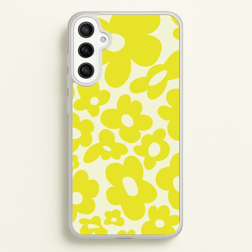 Yellow Flowers - Trippy Patterns - Trippy Patterns Phone Case for Galaxy A36
