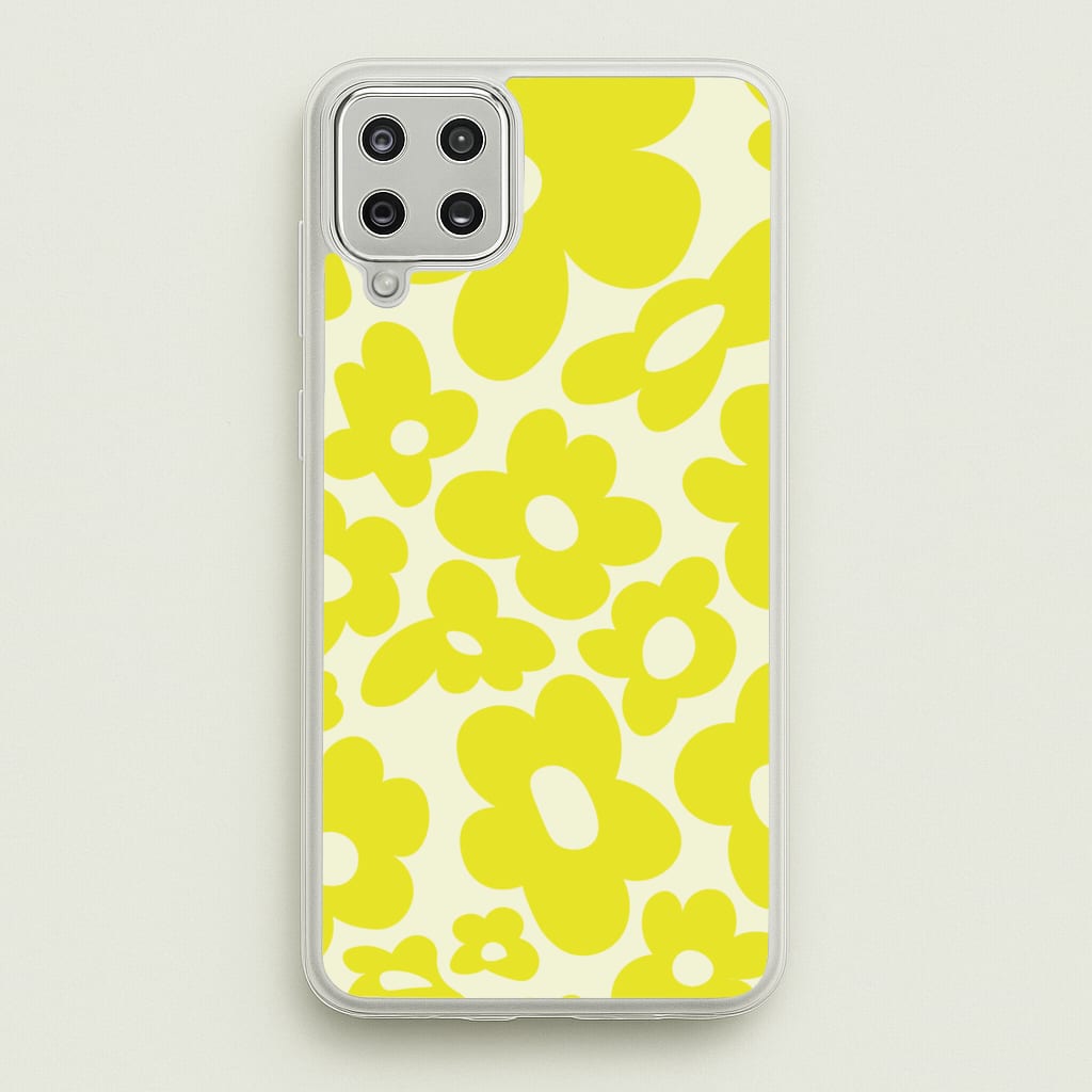 Yellow Flowers - Trippy Patterns - Trippy Patterns Phone Case for Galaxy A12