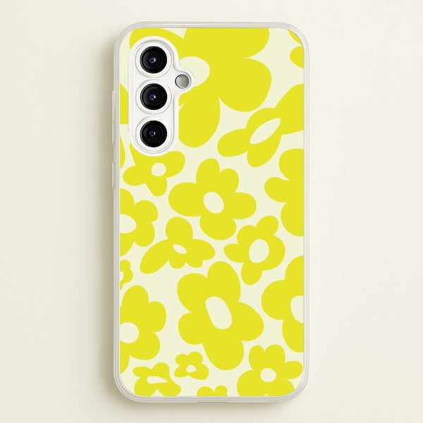 Yellow Flowers - Trippy Patterns - Trippy Patterns Phone Case for Galaxy A54