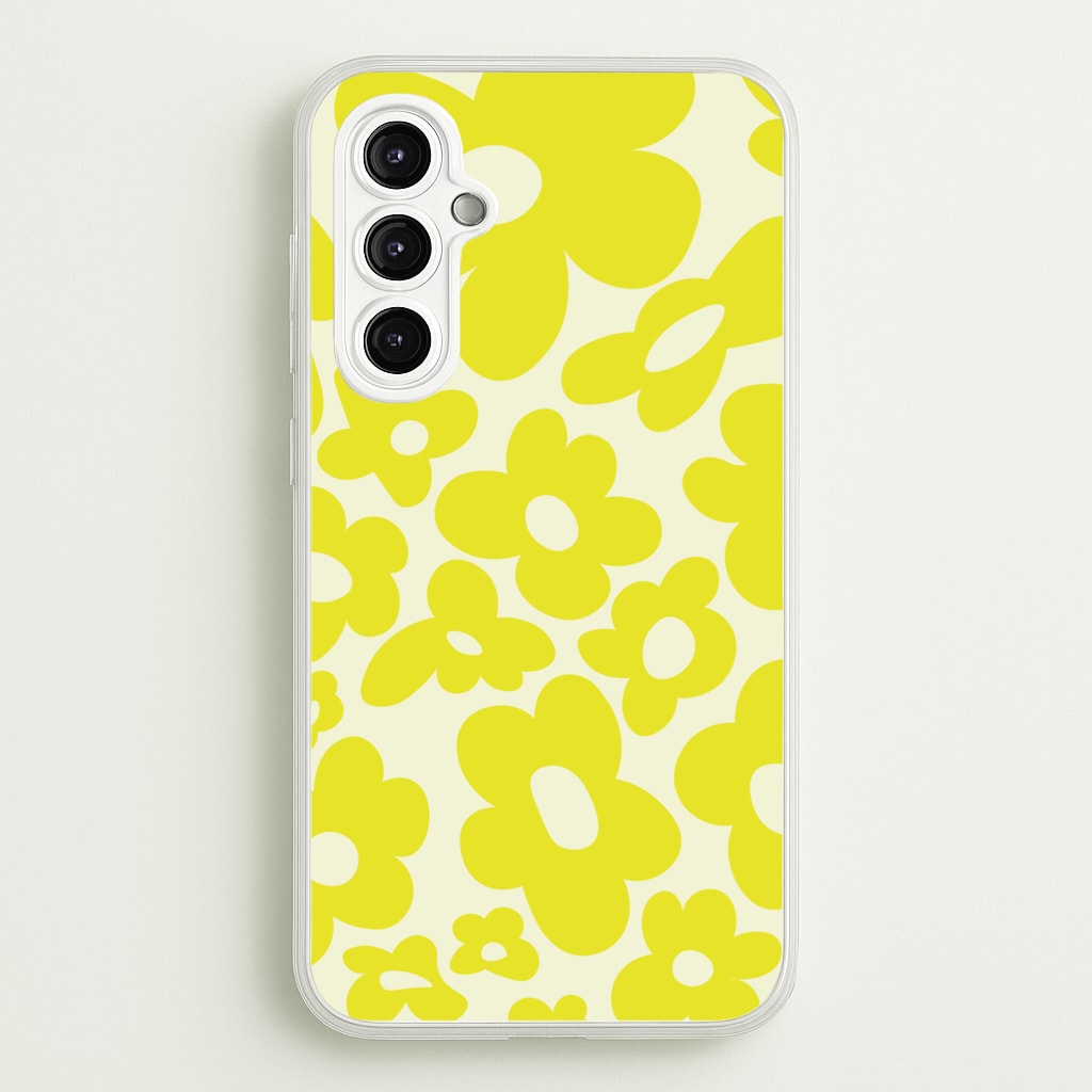 Yellow Flowers - Trippy Patterns - Trippy Patterns Phone Case for Galaxy A14
