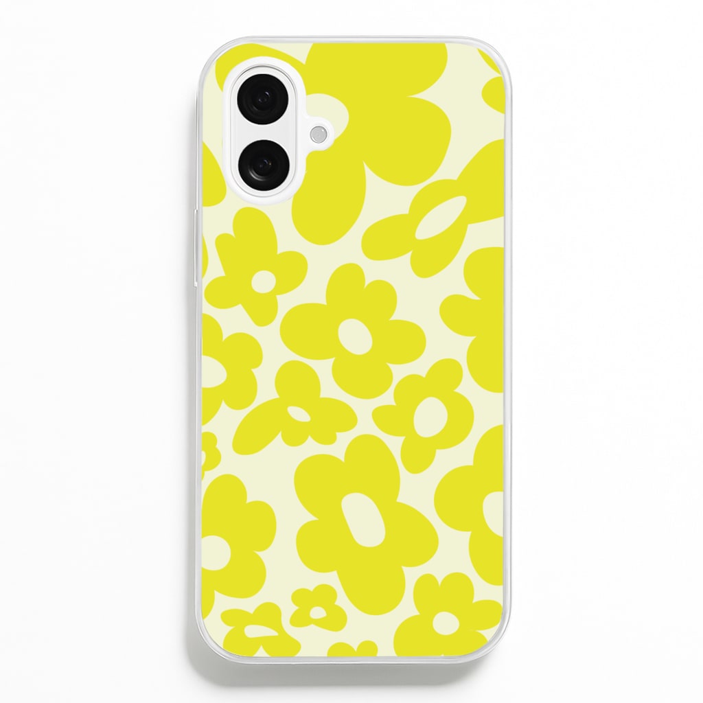 Yellow Flowers - Trippy Patterns - Trippy Patterns Phone Case for iPhone 16 Plus