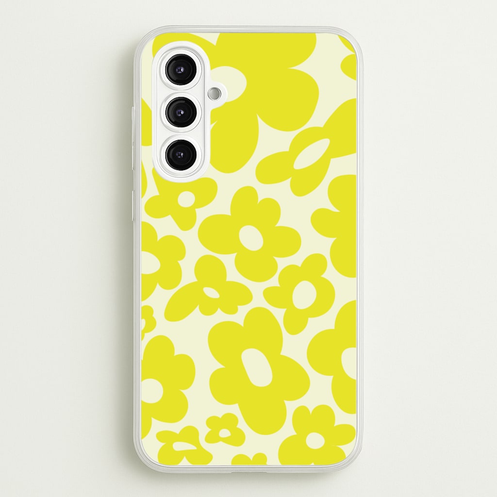 Yellow Flowers - Trippy Patterns - Trippy Patterns Phone Case for Galaxy A16