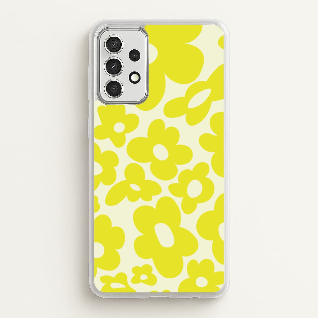 Yellow Flowers - Trippy Patterns - Trippy Patterns Phone Case for Galaxy A52 / A52s