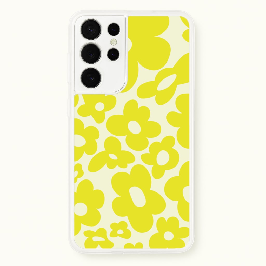 Yellow Flowers - Trippy Patterns - Trippy Patterns Phone Case for Galaxy S21 Ultra