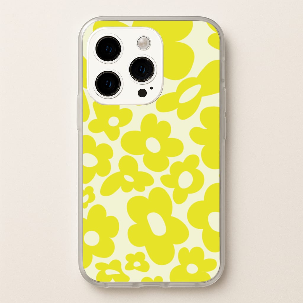 Yellow Flowers - Trippy Patterns - Trippy Patterns Phone Case for iPhone 15 Pro