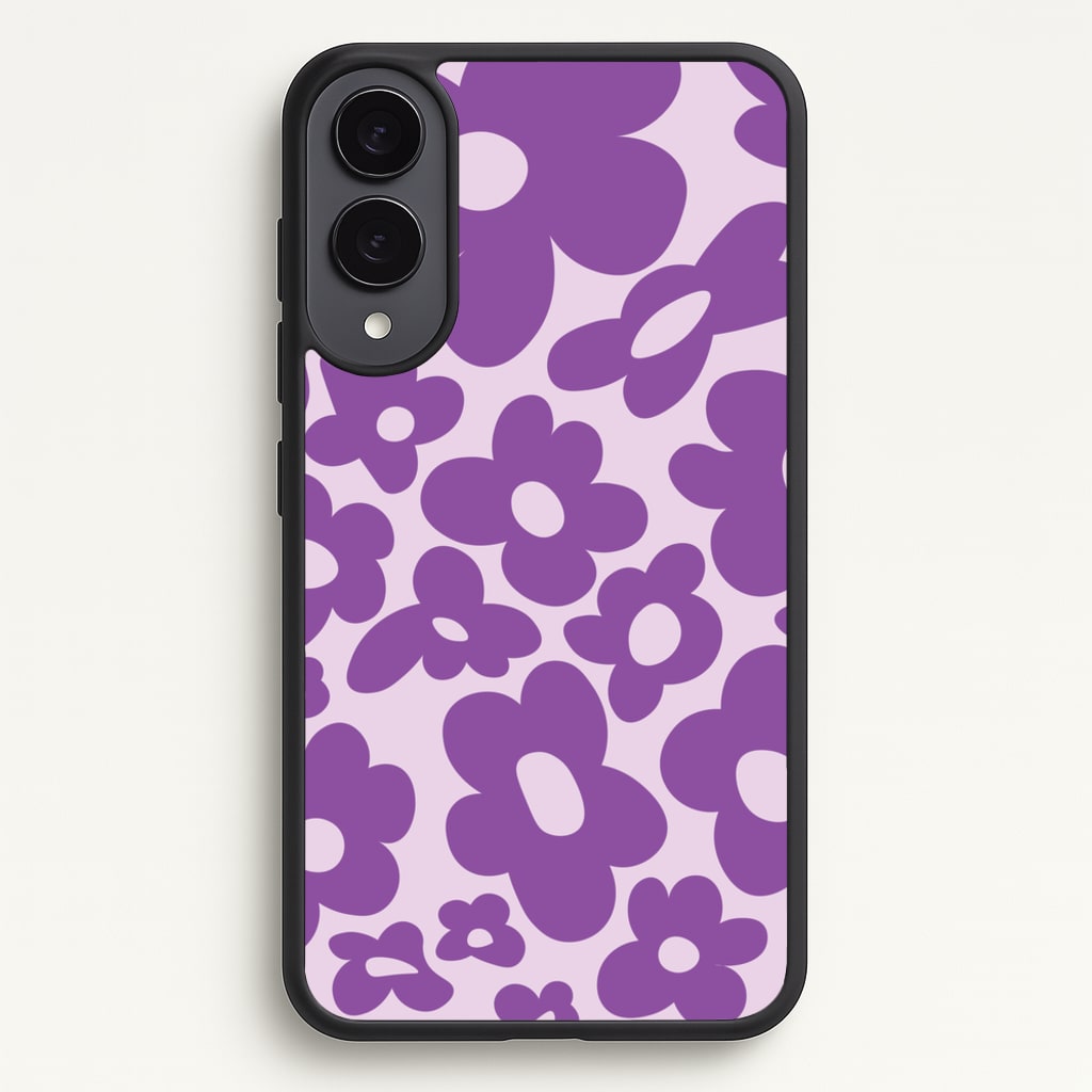 Purple Flowers - Trippy Patterns - Trippy Patterns Phone Case for Galaxy S25 Edge