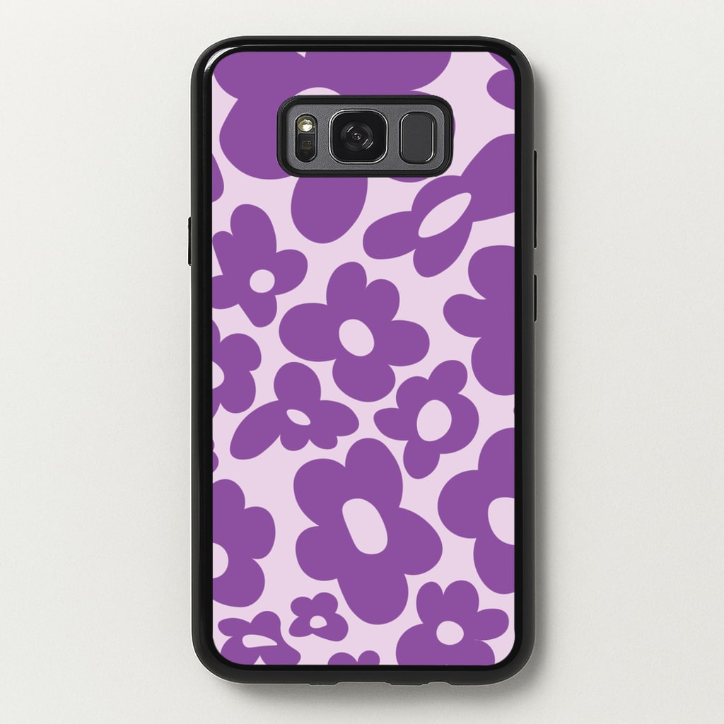 Purple Flowers - Trippy Patterns - Trippy Patterns Phone Case for Galaxy S8 Plus