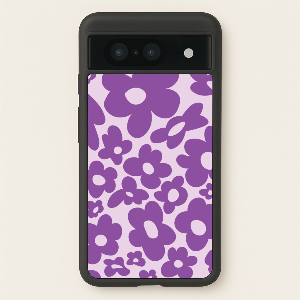Purple Flowers - Trippy Patterns - Trippy Patterns Phone Case for Google Pixel 8