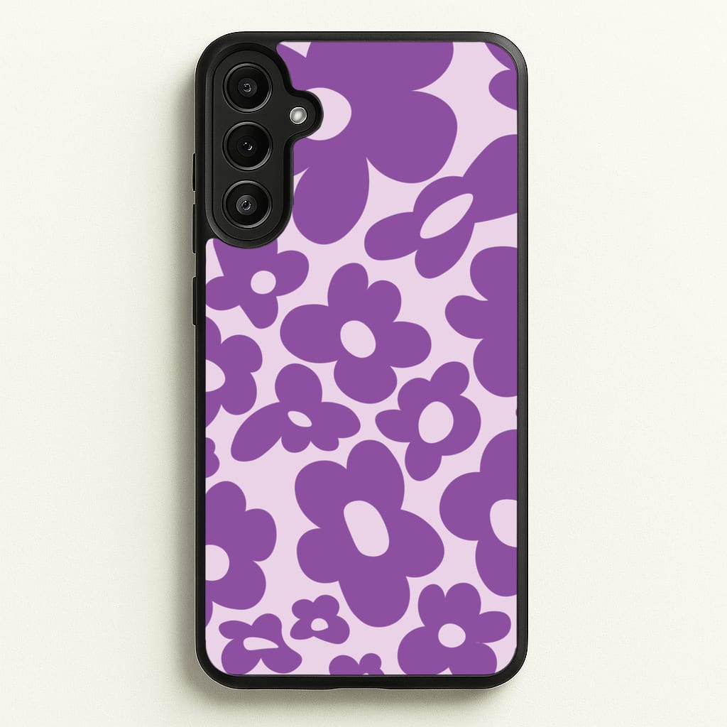 Purple Flowers - Trippy Patterns - Trippy Patterns Phone Case for Galaxy A36