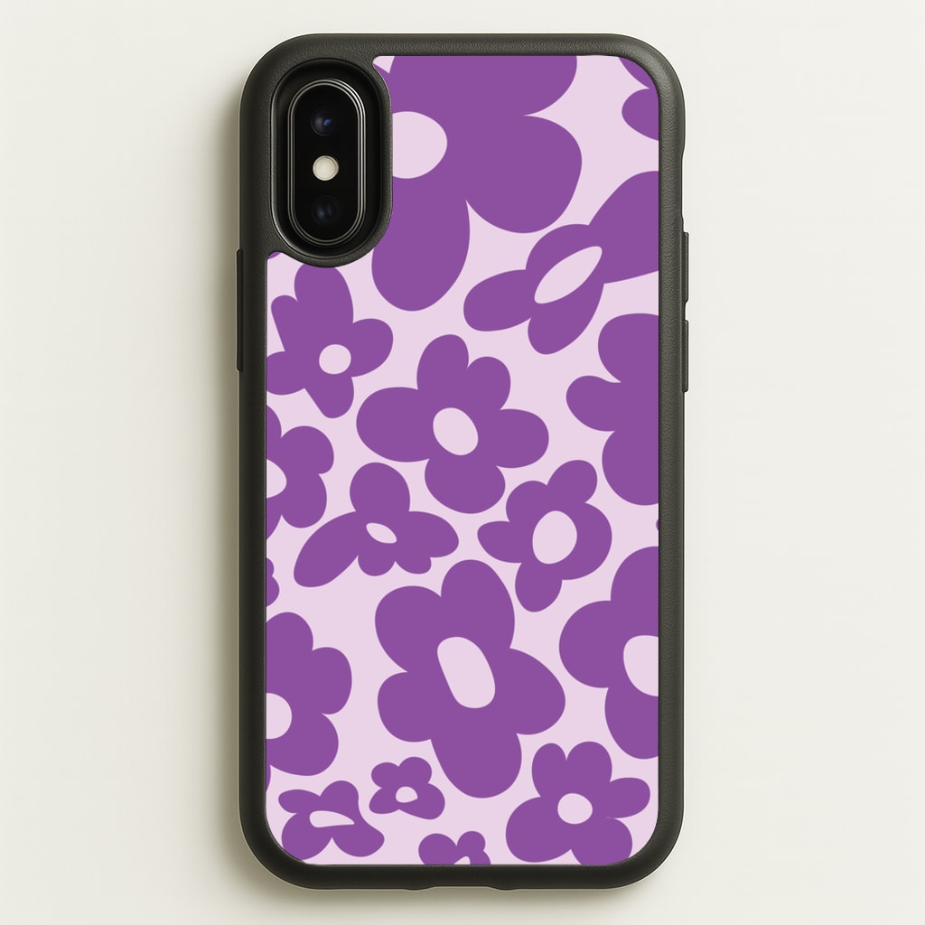 Purple Flowers - Trippy Patterns - Trippy Patterns Phone Case for iPhone X / XS
