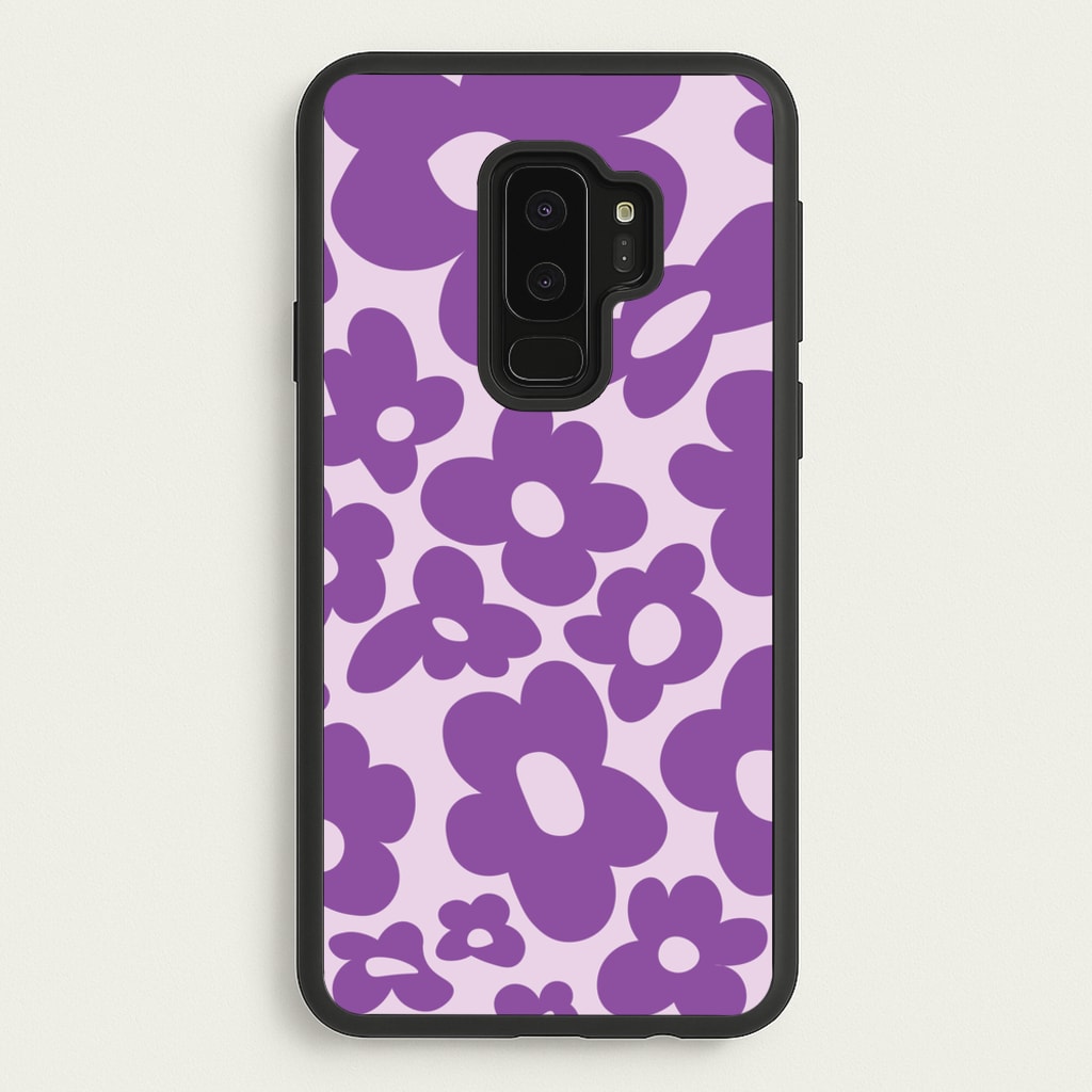 Purple Flowers - Trippy Patterns - Trippy Patterns Phone Case for Galaxy S9 Plus